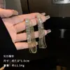 Exquisitos pendientes largos cortos con borlas incrustados de perlas y diamantes para mujer diseño de nicho de lujo ligero pendientes de lazo amor