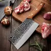 Cuchillo de Cocina Forjado Martillado de Acero Inoxidable, Cuchillo Multifuncional para Rebanar, Cuchillo de Cocina Multiusos para el Hogar, Cuchillo para Cortar Huesos