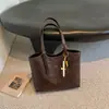 Bolso de Mano Retro Maillard para el Trabajo para Mujer 2026 Nuevo Otoño Popular Bolso de Hombro Único Bolso Cubo de Gran Capacidad