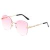 Gafas de Sol Retro Degradadas sin Montura Estilo Hong Kong 2023 Nuevas Resistentes a los Rayos UV Gafas de Sol Artísticas Elegantes para Mujer