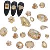 Venta al por mayor Celebridad de Internet Manicura Champagne Joyería de Diamantes Súper Brillante Maillard Rectangular Gota de Agua Diamante de Uña Forma Especial Punta Inferior