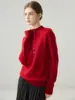 Suéter de cashmere de alta qualidade com gola semimang alta para mulheres, elegante e versátil, peça básica para outono e inverno, top de tricô macio e aconchegante
