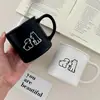 Taza de Cachorro de Color Sólido Escarchado, Modelo de Nicho de Pareja de Aspecto Elevado, Taza de Cerámica Personalizable Imprimible para Café