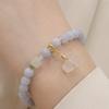 Pulsera de cristal natural para mujer, nueva pulsera pequeña y fresca chapada en oro, pulsera con colgante de calcedonia aguamarina, venta al por mayor por lotes
