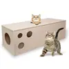 Juguete Interactivo para Gatos con Túnel, Cama para Gatos y Tabla Rascadora, No Suelta Pelo, Casa para Gatos de Doble Capa Extra Larga para Envío Transfronterizo