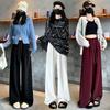 Otoño e invierno 2024 nueva versión coreana de gruesos blanco cremoso estilo perezoso cachemira pierna ancha adelgazantes tipo mopa pantalones de arroz pegajoso niños