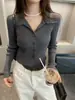 Suéter de tricô gola alta vermelho para mulheres, novo estilo outono/inverno 2026, camada interna, cardigã suéter moderno