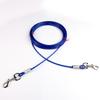 Palo para Perro Mascota Clavija Espiral para Suelo Exterior Perno de Fijación Palo para Perro Doble Cabeza Uno Arrastra Dos Cable de Acero Cuerda de Tracción Juego con Palo para Perro