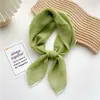 Bufanda de Seda Blanca de Primavera y Otoño Bufanda Cuadrada Pequeña de Verano para Mujer 70x 70 Color Sólido Moda Estilo Occidental Bufanda Decorativa Cuadrada Versátil