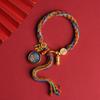 Corda de Mão Xizang Thangka Wuye Pulseira Thangka Feminina Tecida à Mão Deus da Riqueza Pulseira Xizang Maré Nacional Corda de Mão Thangka