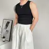 Chal de Algodón 100% Peinado de Alta Elasticidad con Puntada Visible para Hombre, Camiseta Interior sin Mangas Ajustada, Venta al por Mayor de Fábrica Transfronteriza de Verano