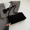 Bolso Cruzado tipo Baguette de Color Sólido Casual para Mujer 2025 Otoño Nueva Moda Estilo Niche Escarchado Bolso de Hombro Único