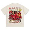 Camiseta de manga corta con estampado vintage de Biden Beckham, estilo americano, de fútbol transfronterizo, suéter resistente con cuello redondo y capucha.