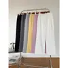 Pantalones Jogger Elásticos de Color Sólido de Cintura Alta para Mujer, Estilo Primavera, Corte Holgado, Pantalones Rectos de Pierna Ancha Versátiles, Pantalones de Chándal Largos hasta el Suelo