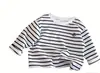 Camiseta Suelta de Dibujos Animados de Oso de Moda para Niños y Niñas, Camisa Base Rayada de Manga Larga para Primavera y Otoño para Niños Pequeños