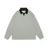 Roupa Masculina Beijie 2026 Primavera Nova Cor Color Block Gola Lapela Moletom Unissex Marca Tendência Caimento Solto Oversized Jaqueta Falsa de Duas Peças