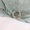 Anillo Abierto Popular Nuevo de Cadena Dongdaemun Coreano para Mujer, Anillo de Dedo Índice Minimalista Hueco Retro Europeo y Americano Estilo Callejero de Moda