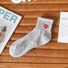 Nuevos Calcetines de Primavera y Verano Calcetines de Algodón para Hombre Populares en Corea Ins Calcetines con Corazón Mismo Estilo que Shawn Yue Calcetines de Media Caña Negros y Blancos de Moda