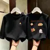 Camiseta de Algodão Manga Longa para Meninas de Meia-Idade e Grandes Outono 2026 Novo Estilo Solta Estudante Infantil Amiga da Pele Casual Camada Base Superior