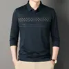 Camiseta para Hombre de Mediana Edad y Ancianos, Capa Base Delgada para Primavera y Otoño, Camiseta de Manga Larga para Papá, Top Polo para Hombre de Mediana Edad