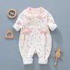 Macacão para recém-nascido 100% algodão com mangas compridas primavera e outono macacão duplo para bebê macacão estilo ocidental para bebê masculino e feminino