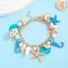 Moda Transfronteriza Estilo Resort Hawaiano Estrella de Mar Oceánica Estilo Bohemio Tobillera de Concha de Caracola y Estrella de Mar para Mujer