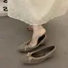 Zapatos de tacón grueso estilo retro de alta gama para la noche con un ambiente vintage, Zapatos de mujer para otoño e invierno, Adecuados para combinar con faldas, Zapatos de algodón estilo abuela con forro polar