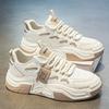 Outono 2024 Sapatos masculinos Sapatos brancos respiráveis Tênis masculinos da moda All-match Tênis de sola grossa Sapatos casuais Sapatos da moda para pais
