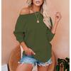 Amazon AliExpress Outono e Inverno Comércio Exterior Transfronteiriço Novo Roupa Esportiva Feminina Casual Europeia e Americana Manga Longa Pulôver Cor Sólida Moletom