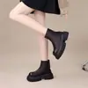 Botines de Suela Gruesa de Venta Caliente para Mujer 2026 Otoño/Invierno Nueva Llegada Botas de Caña Ancha Estilo Británico Otoño/Invierno Botas Martin con Felpa para Mujer