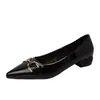 Elegantes Zapatos de Tacón Grueso para Commuter para Mujer Otoño 2026 Puntiagudos Estilo Coreano Profesionales de Tacón Alto con Detalle de Hebilla