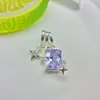 Accesorios para Joyería DIY de Cristal de Circonita de 14K Cuentas Espaciadoras de Estrella Doble Estrella Colgante para Collar de Perlas