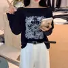 Camiseta Sencilla de Manga Larga para Mujer 2026 Verano Nuevo Estilo Patrón Estampado Holgada Ropa con Protección Solar de Moda y Versátil Top Delgado