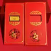 Año Nuevo Zodiaco Cuadrado Barra Pequeña de Oro Moneda Conmemorativa Sobre Rojo Papel Táctil Dinero de la Suerte Lámina de Oro Imitación Celebración del Festival de Año Nuevo Regalo