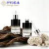 Botella Gotero de Vidrio Transparente de Fondo Plano y Hombros Planos de 40 ml Botella para Esencia Aceite Esencial Botella Vacía Rellenable para Cosméticos Loción