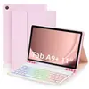 Adequado para Samsung Taba9Pus 11 polegadas Teclado Bluetooth Capa Protetora S9Fe A8 X205 Capa de Couro Teclado Colorido