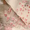 Pegatinas para Uñas Tensor Rosa Dulce Rosa Kx487 Estilo Pastoral Suave Rosa Floral Pegatinas para Uñas