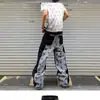 Jeans reto listrado color block da moda, nova coleção de outono estilo business, estiloso e versátil para homens e mulheres
