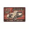 2024 Nova Garagem Americana Retro Tin Pintura Estilo Industrial Reparo Automóvel Fundo Parede Sem Moldura Decorativa Pintura Pendurada
