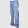 Pantalones Rectos de Mezclilla Nuevos para Hombre Transfronterizos Moda Callejera Europea y Americana Ins Explosivos Pantalones Rectos de Mezclilla Elásticos
