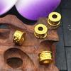 Nuevos accesorios de joyería chapados en oro que conservan el color, cuentas de proverbio de seis palabras de 10 mm, cuentas redondas de moneda de cobre, accesorios de joyería de oro arena DIY