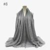 Bufanda de Terciopelo de Color Puro para Cruce de Fronteras, Algodón Tr Monocromática Arrugada, Chal Baotou para Mujer, Fabricante, Venta al por Mayor en Stock