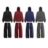 Corrente Roupas Masculinas da Moda Marca da Moda Venda Direta Borda Solta Vintage Zíper Dupla Face Conjunto com Capuz Outono e Inverno Moletom de Lã e Calça