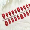 Arte de Unhas Cor Sólida Mais Vendida Vermelho Vinho Olho de Gato Unhas Postiças Pré-Fabricadas Curtas 30 Peças Pontas de Unha Atacado