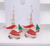 Navidad Pendientes Europeos y Americanos Transfronterizos de Papá Noel Copo de Nieve Bastón Caramelo Campana Pendientes de Reno Pendientes de Gorro de Navidad Lote