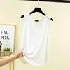 Colete de Verão Plus Size Solto Decote V Baixo para Mulheres Alças Largas Versátil Camada Interna Camada Externa Camisa Base de Modal