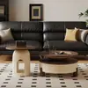 Mesa de Centro Estilo Vintage para Sala de Estar, Modelo Nuevo con Acabado de Alta Gama, Adecuada para Apartamentos Pequeños, Juego de Mesas Auxiliares Móviles con Mármol