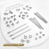 Acero de Titanio Hebilla de Posicionamiento que No se Desvanece Hebilla en Forma de U Hebilla de Langosta Hebilla de Resorte Material para Accesorios DIY de Collar Pulsera Venta al por Mayor