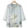 Nueva ropa de verano estilo abuela china, nueva vestimenta de verano para mujeres mayores, blusa elegante estilo nacional para mamá, camisa para personas mayores