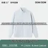 Nueva chaqueta cárdigan de algodón líquido de doble capa con cuello alto y mangas raglán para otoño e invierno, prenda superior personalizada para grupo con estampado de logo de marca de moda
